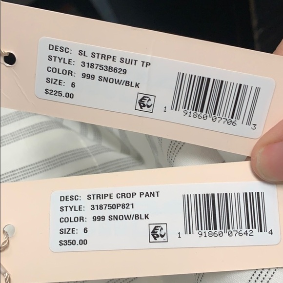 Rebecca Taylor linen stripe top and pants set - Picture 6 of 8